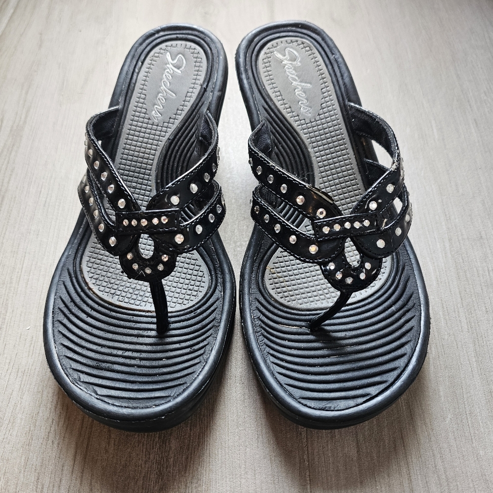 Skechers Girl's wedge Black Sandals